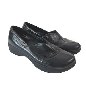 Dansko Black Patent Leather Slip On Clogs Shoes Women Size 37 7400000200 6.5-7